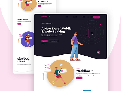 Landing page 2020 trend adobexd clean ui creative homepage illustration landing page micro animation minimal mockup prototype sapiens trendy design ux uxui visual design web design website design xddailychallenge