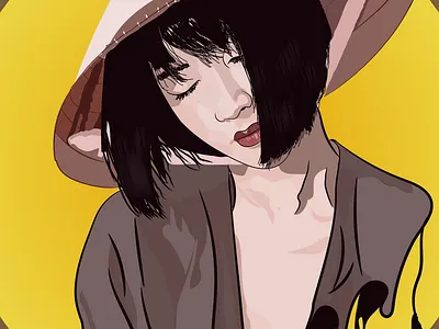 Beautiful Sakura cartoon character comic art design illustration illustrator vector