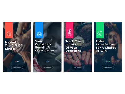 Onboarding Experience Fundraising App app campaign crowdfunding donations fundraising gamification onboarding product design uiux