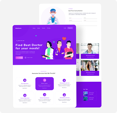 medicare web ui agency agency landing page app clean clinic doctor hospital minimal modern ui ui challenge ui design ux ui website design
