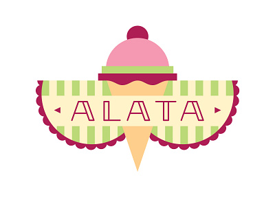 Alata Ice Cream Deco Logo art deco branding lettering logo rough sketch type