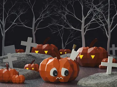 Scared Pumpink 3d c4d design helloween pumpink story