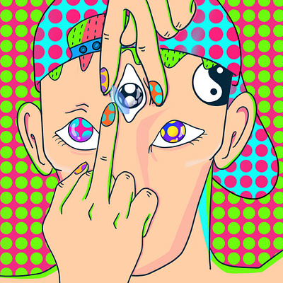 Third eye adultcoloring colorful art digital illustration mushroom oddbodies psychedelic trippy
