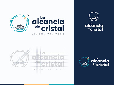 alcancia de cristal logo alcancia branding design finantial logo moneybox podcast podcast logo