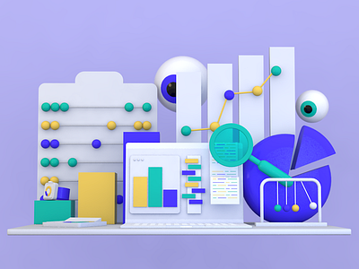 Data 3d analytics c4d charts cinema4d data design digital graphs information laptop maxon minimal