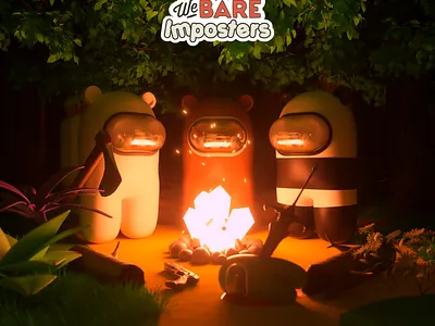 We Bare Imposters 3d design 3d graphic 3d illustration 3d picture 3d wallpaper among us character design illustration wallpaper we bare bears
