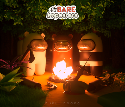 We Bare Imposters 3d design 3d graphic 3d illustration 3d picture 3d wallpaper among us character design illustration wallpaper we bare bears