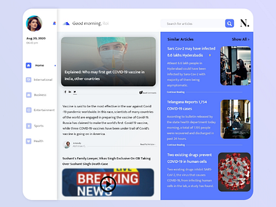 Ui concept - N. (News Web App) news web app ui concept