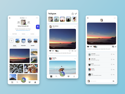 INSTAGRAM (Redesign) app design instagram mobile mobile app redesign ui ui design ux uxdesign