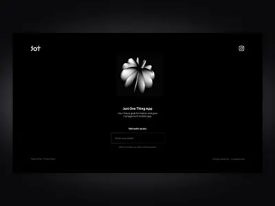 Just One Thing App Landing Page app branding design mobile ui ux