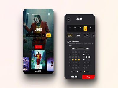 Movie Ticket App branding design figmadesign graphicdesgn illustration logo mobileappdesign uidesign uidesigner uxdesigner uxuidesign vector