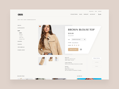 ASOS Ecommerce Concept - Product Detail asos clean concept design ecommerce ecommerce design ecommerce shop fashion fashion designs forhire interface luxury design minimal ui ui design ui designer user interface