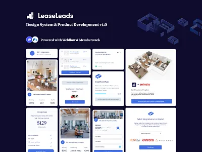 Lease Leads Lander and Downloadable integration branding design system memberstack real estate realestate ui ui ux webflow website wordpress wordpress plugin