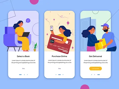 Book Store App - Onboarding Illustration app concept app design app designer app development book app book reading books buy online design illustration art illustrator onboarding screens onboarding ui ui