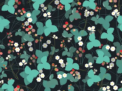 Into the Woods adobe illustrator berries black branding design flat green illustration minimal pattern red vector yellow