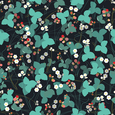 Into the Woods adobe illustrator berries black branding design flat green illustration minimal pattern red vector yellow