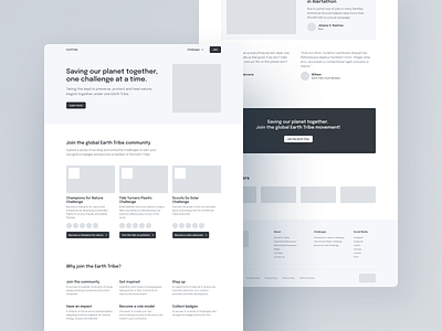 Earth Tribe Wireframes figma grayscale hi fi hi fidelity high fidelity landing page mockup prototype ui ux web website wireframe wireframes wireframing