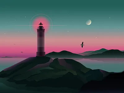 the sea landscape lighthouse sea sunset