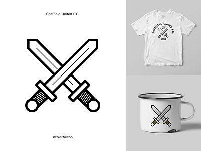 SHEFFIELD UNITED F.C. badge blades branding crest cresttoicon football icon identity logo premier league sheffield united soccer sufc sword yorkshire