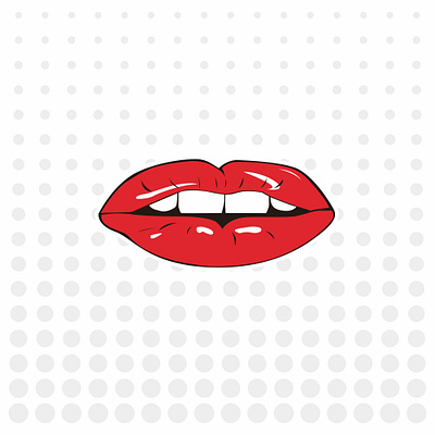 lip cartoon design vector with round bakground illustration beautiful beauty design desire fashion female girl glamour illustration isolated kiss lip lipstick love makeup mouth red sexy vector woman