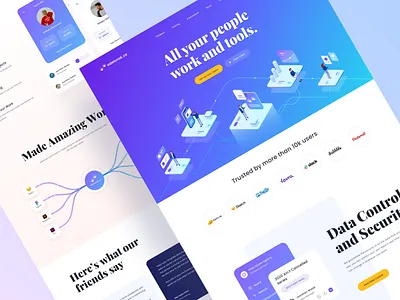 Adelonok.co - Landing Page π brand chart desktop graphic icon illustration isometric isometric illustration isometric people logo mobile partners people product design tenant tools typography web design website work