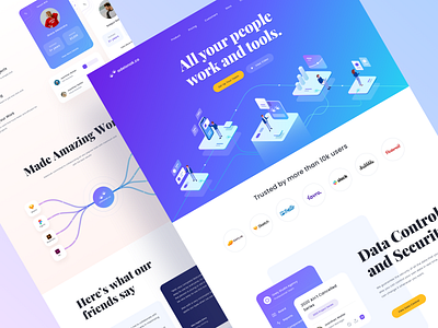 Adelonok.co - Landing Page 👑 brand chart desktop graphic icon illustration isometric isometric illustration isometric people logo mobile partners people product design tenant tools typography web design website work