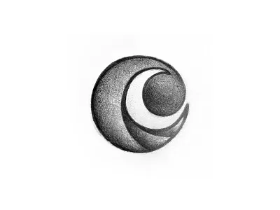 Crescent and C logotype negative space logo