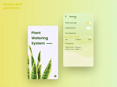 Daily UI :: 007 - Settings concept dailyui design home mobile smarthome ui ux watering