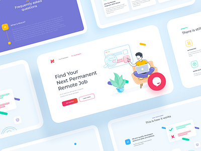 Landing page for global, remote job service Nixa branding colorful design hiring illustration job offer jobs landing landingpage nixa offers remote work ui ui ux web website