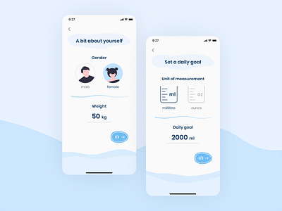 Water Tracker Progressive Onboarding Design app design blue palette figma figmadesign forgot password login onboarding onboarding design onboarding ui progressive onboarding signup uidesign uxdesign water consumption water intake