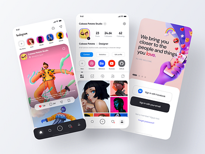 Instagram App Redesign 2020 app application clean concept design design feed figma icons instagram instagram post mobile redesign social app social media ui ux