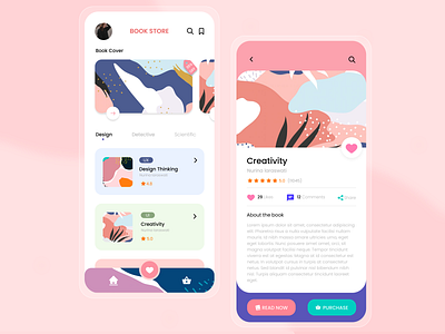 Book Store App android app bookapp bookstore branding clean colorfull dailyui design icon illustration ios mobile app product design ui uiux user experience user interface ux ux design