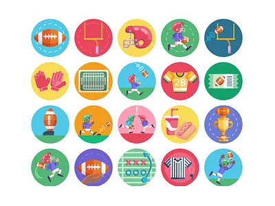 American football Icons american football coloured icons flat icons icon icons icons pack sport sports sports design sports logo vector vectors
