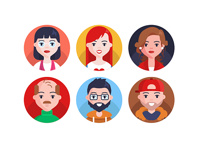 Avatar Icons avatar avatar design avatar icons avatars coloured icons design flat icons icon icons icons pack vector vectors