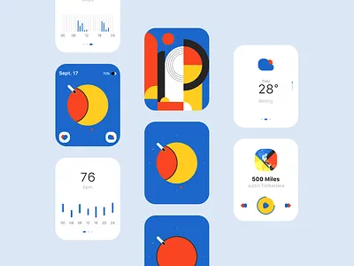 表盘主题-红黄蓝 design ui ux