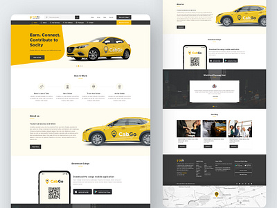 CabGo Home Page 2020 2020 trend car design illustration minimal ui ux