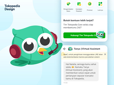 Tanya - Tokopedia Care Representative branding design icon illustration mascot ui vector