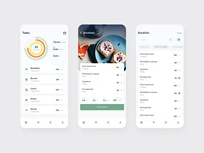 FatSecret redesign | Diary 2020 app calories concept counter diet fitness health tracker training ui