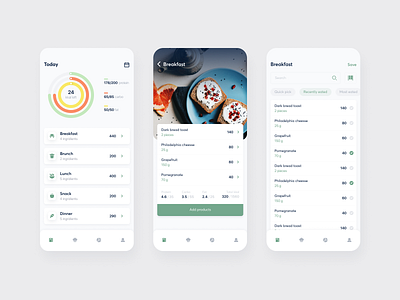 FatSecret redesign | Diary 2020 app calories concept counter diet fitness health tracker training ui