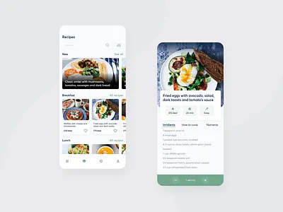 FatSecret redesign | Recipes 2020 app concept counter diet fitness health tracker training ui