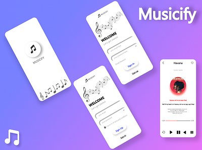 Musicify App Design adobexd adobexdtutorial adobexdtutorial app branding design designer designer portfolio graphic design illustration logo poster design typography ui ux vector web web design youtube