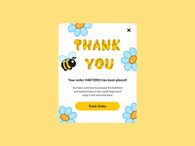 Thank you/077 077 bee illustration daily 100 challenge dailyui 077 dailyuichallenge flowers honey order shopping thanks thankyou thankyou card uidesign