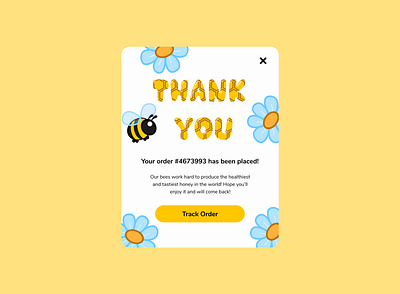 Thank you/077 077 bee illustration daily 100 challenge dailyui 077 dailyuichallenge flowers honey order shopping thanks thankyou thankyou card uidesign