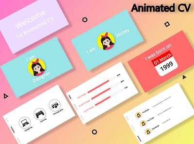 Animated CV 3d adobexd adobexdtutorial animation branding design designer designer portfolio graphic design illustration logo motion graphics poster design typography ui ux vector web web design youtube