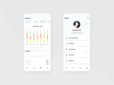 FatSecret redesign | Statistic & Profile 2020 app calories concept counter diet fitness health tracker training ui
