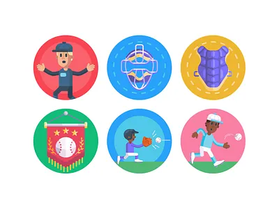 Baseball Icons baseball baseball bat baseball cap baseball card baseball hat coloured icons flat icons icon icons icons pack vector vectors