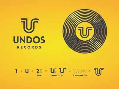 Undos brand design logo logo design logotype music recording vector waves
