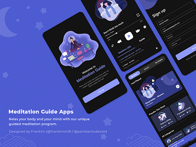 MeditationGuideApps branding design illustration typography ui ui design uidesign uiux ux uxdesign