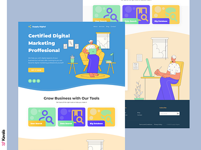 Digital marketing landing page digital marketing digital marketing agency figma homepage illustration illustrations kavala landing page landing page concept ui ui design uiux