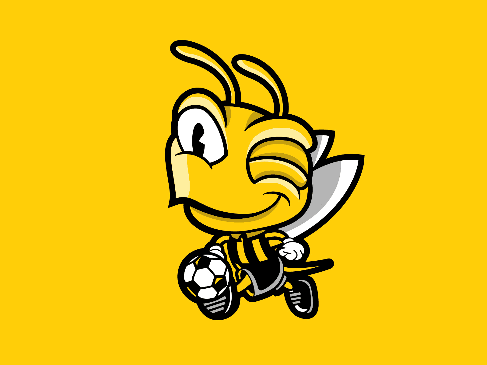 Mataro Football Club Bee branding character design illustration logo vector